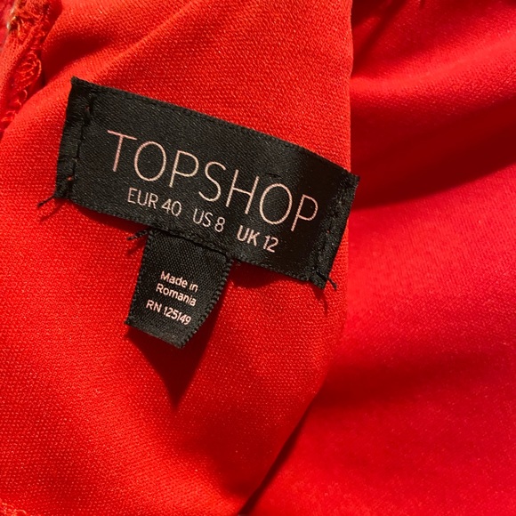 NWOT~Stunning Red Lace Halter Dress by Topshop - Picture 8 of 12